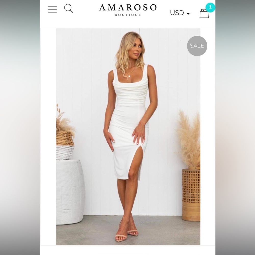 NWT Amaroso White Midi Dress
